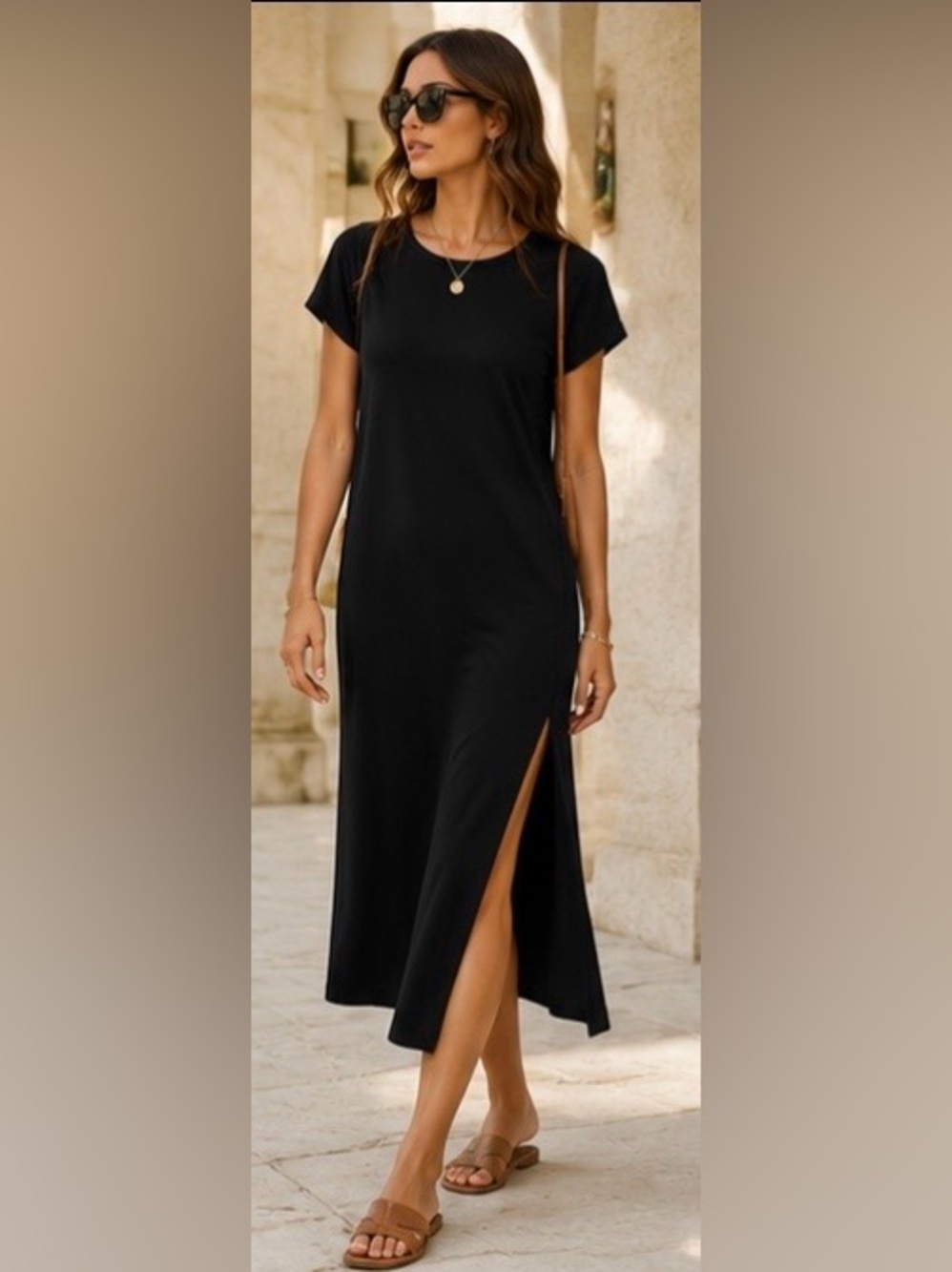 Polo Ralph Lauren Black Side Slit Tunic Dress Size 12 NWT